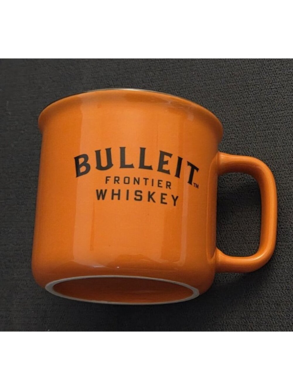Bulleit Frontier Whiskey Mug Cup Orange Ceramic 10 Oz Bourbon Campfire